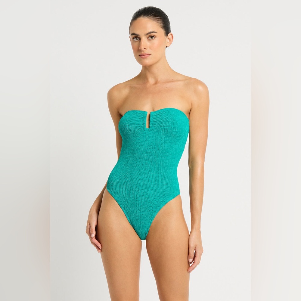 Bond-eye *NWOT* Blake One Piece Crinkle Suit in Aquatic Recycled